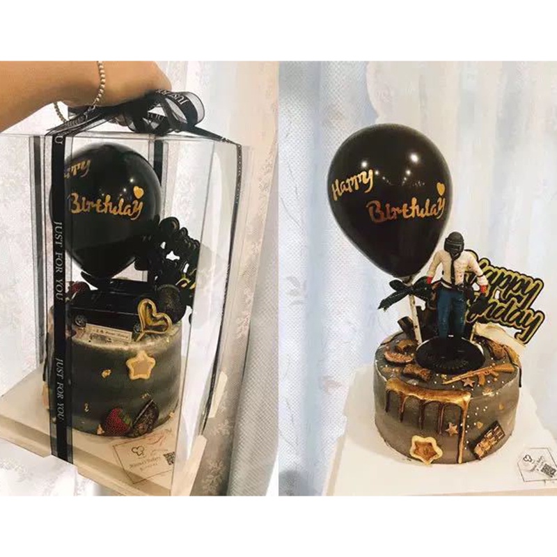 1 Set Topper Kue Bentuk Balon Warna Hitam Ukuran 5 inch Untuk Dekorasi Pesta Ulang Tahun