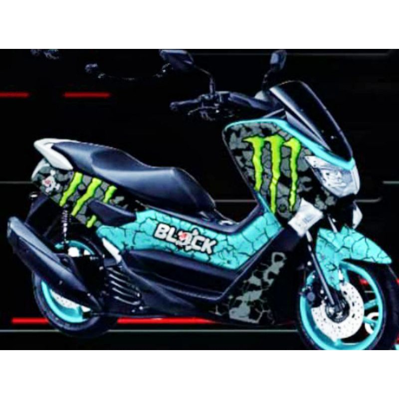 decal sticker nmax old black monster energy