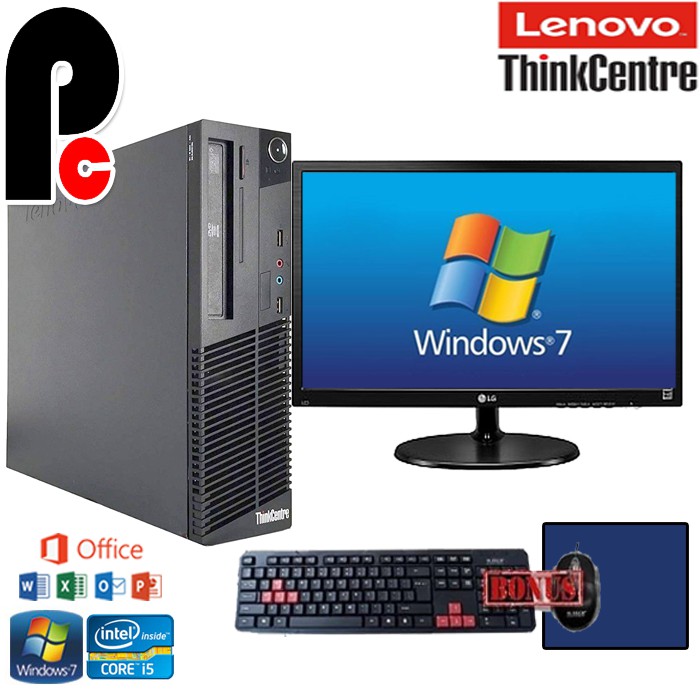 PC KOMPUTER PC BUILT UP LENOVO THINKCENTRE M81 I5 2400 dan LED LG 19&quot;