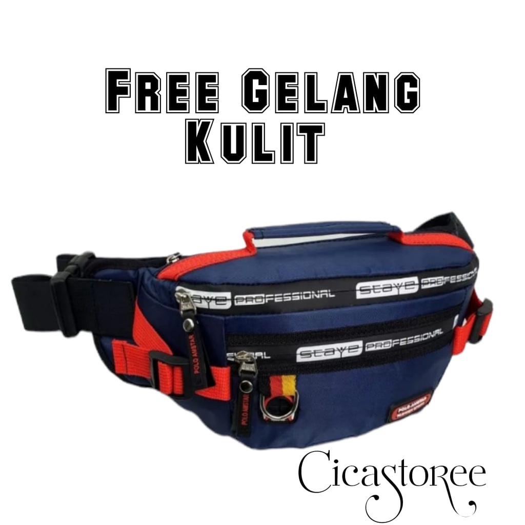 Terlaris Di Tas Pria Dan Wanita / Tas Waistbag Tas Pinggang Slempang Pria Selempang Distro Westbag Kasual Keren Tas Bahu Free Gelang Tanggan Kulit Keren