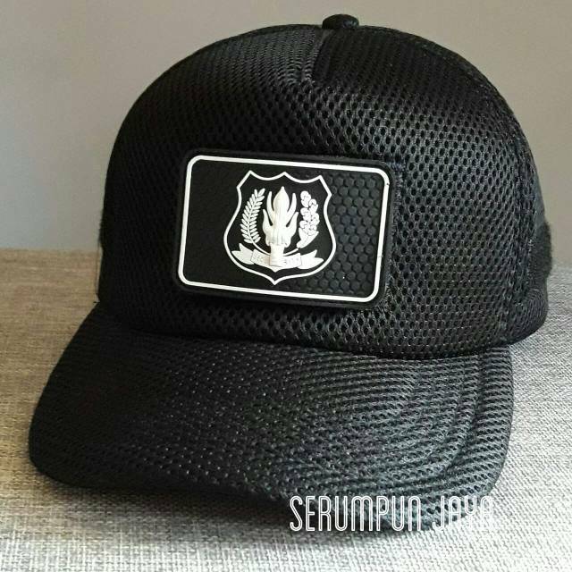 TOPI SECURITY LOGO FRAME PUTIH - TOPI SECURITY LOGO PUTIH JARING DOBEL MESH VELCRO + PATCH