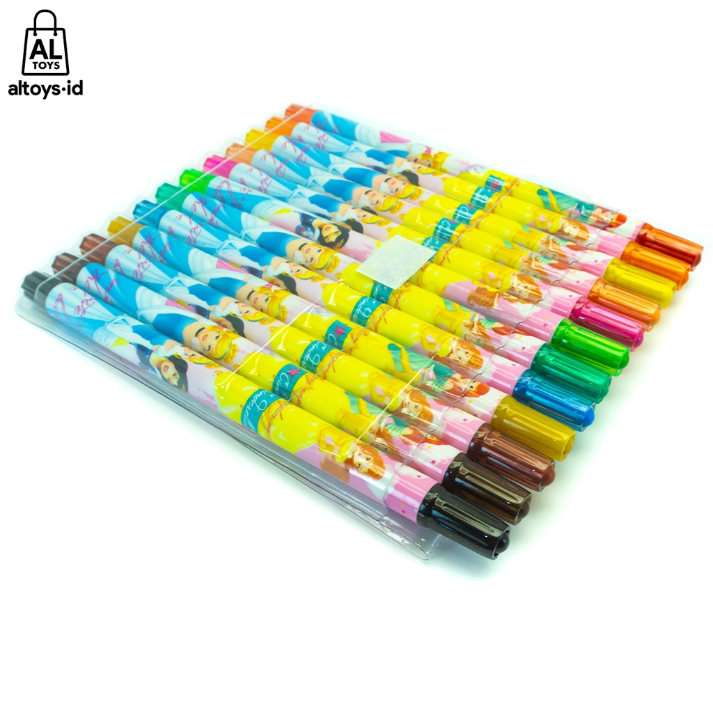 Crayon Putar Karakter 12 Warna 16cm Twist Cayon Cute Character