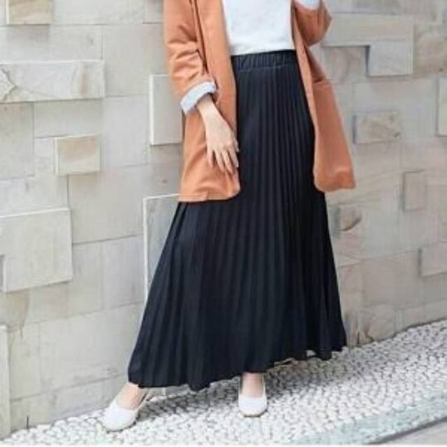 Rok Plisket Mayung lipit besar / Rok plisket skirt panjang / Flare skirt / rok hyget murah