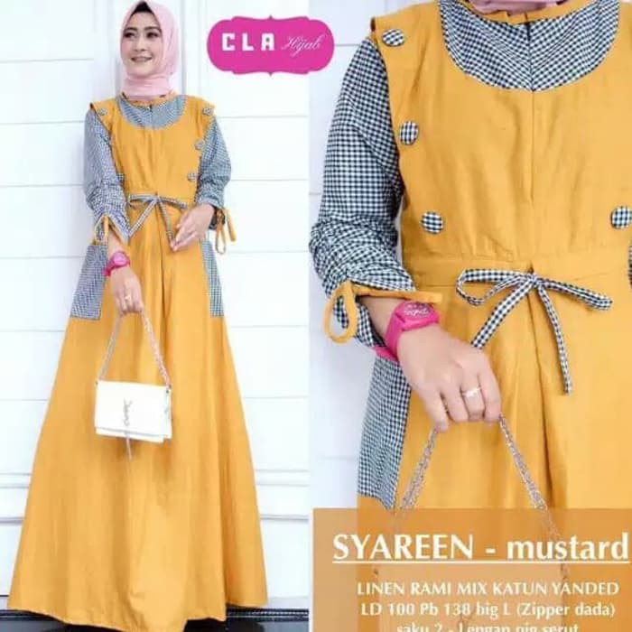 baju gamis wanita terbaru baju gamis remaja kombinasi kotak