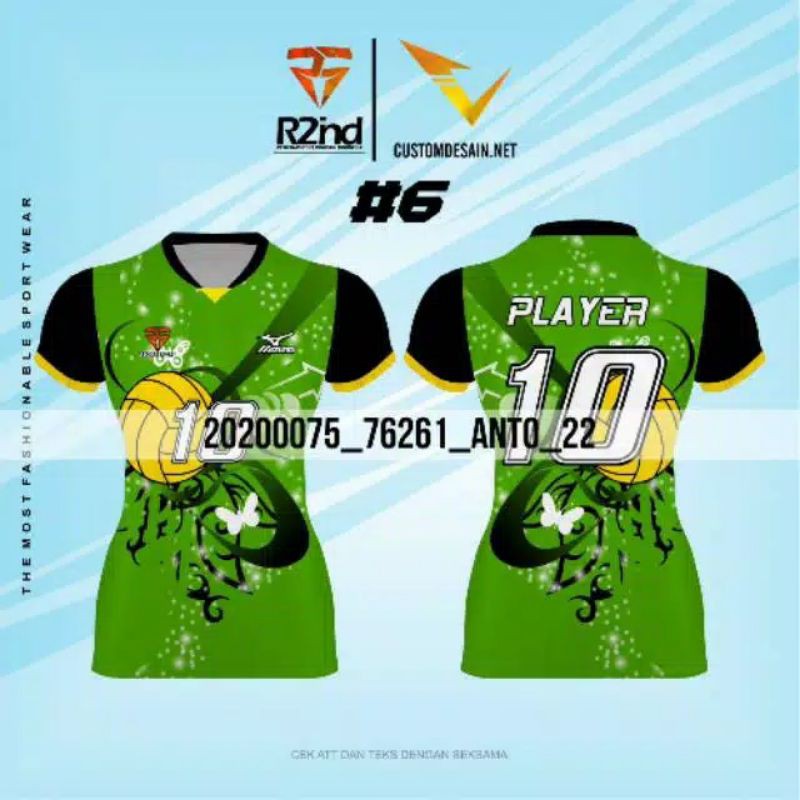 baju Jersey voli wanita BEBAS RIQUEST NAMA DAN NOMOR