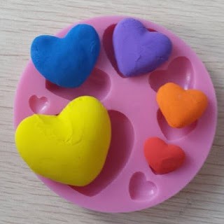 Cetakan Silikon Puding Coklat love besar kecil