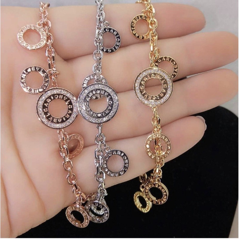 Gelang vier rantai titanium lapis emas bvlgar1