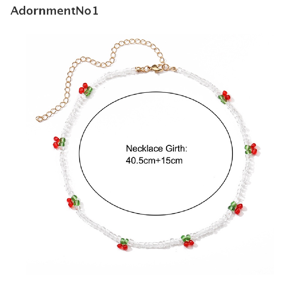 (AdornmentNo1) Kalung Choker Wanita Desain Buah Ceri Transparan Untuk Pesta / Hadiah