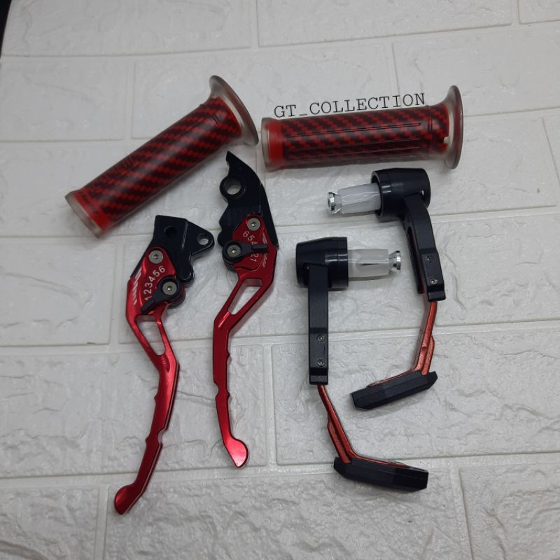 Paket Honda Matic Handle Rem Stelan Sisik Vario 150 + Handgrip Karbon + Proguard Robot
