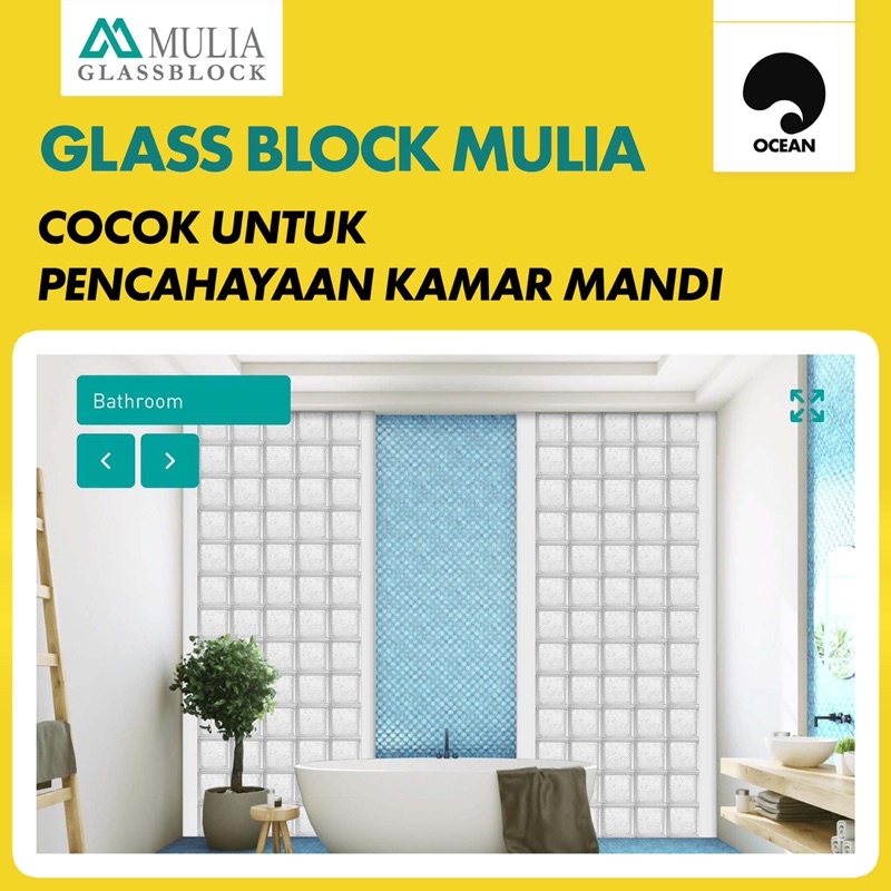 GLASS BLOCK DINDING MULIA / GLASS BLOK KACA RUMAH | CLEAR - 1 dus (6buah)