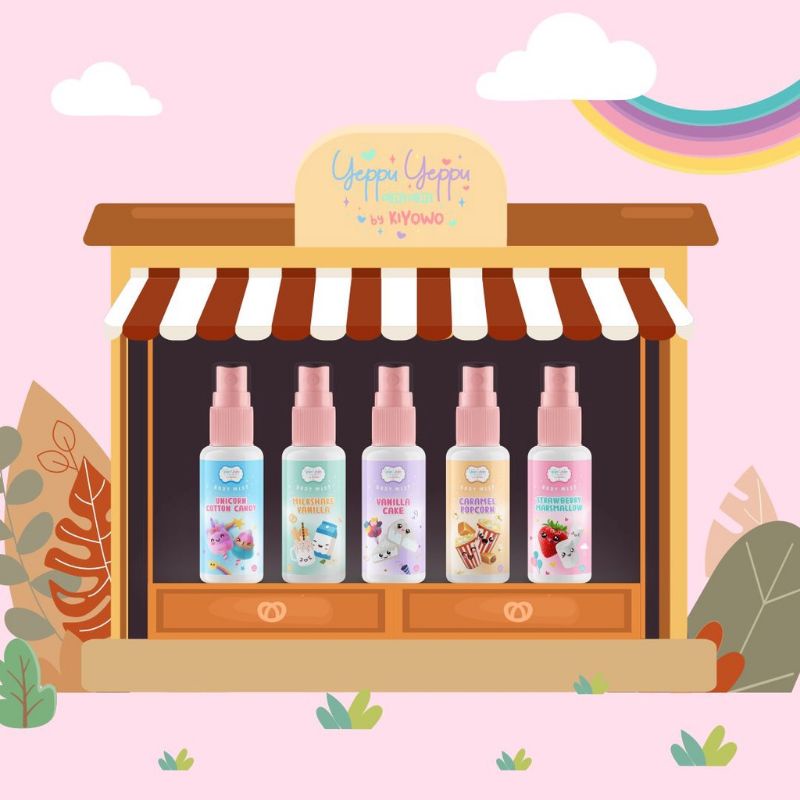 [60ml] (Ready New Varian) Yeppu-Yeppu Body Mist | Bodymist Dessert Series Chingu x Yeppu-Yeppu by Kiyowo Dessert Series