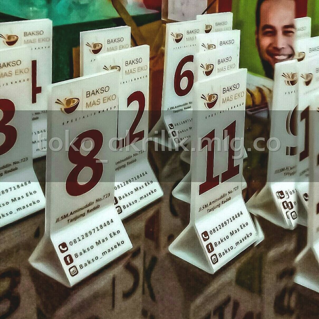 

nomor meja 2 sisi / acrylic tentcard
