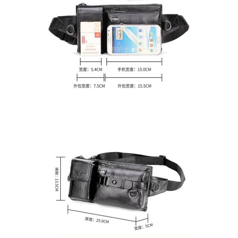 Waist Bag Pria Tas Pinggang Kulit Asli Selempang Dada Cheer Soul 8811 Terbatas