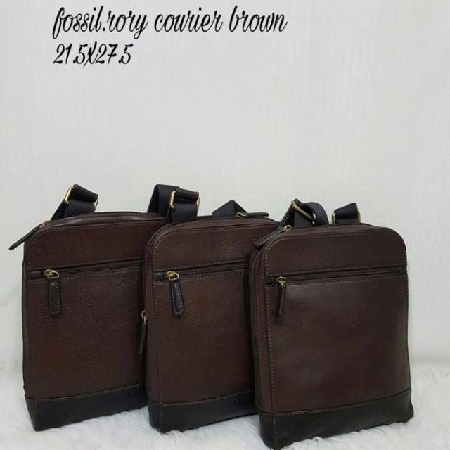 Tas Pria Fossil Rory Courier Crossbody Brown Original