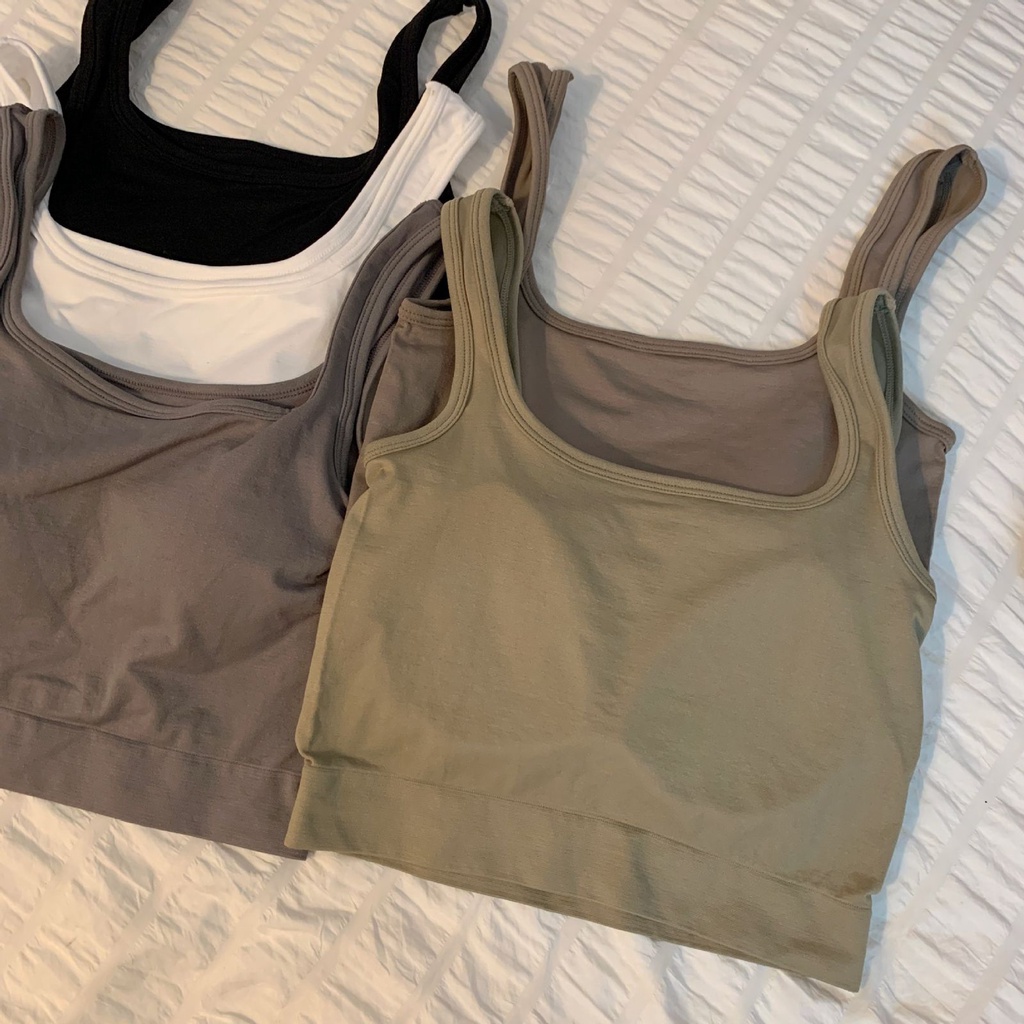 LDS Bra 850 Bra Sport Basic Elastis Bahan Premium  / Tanktop Crop Square Neck Tali Lebar Atasan Wanita