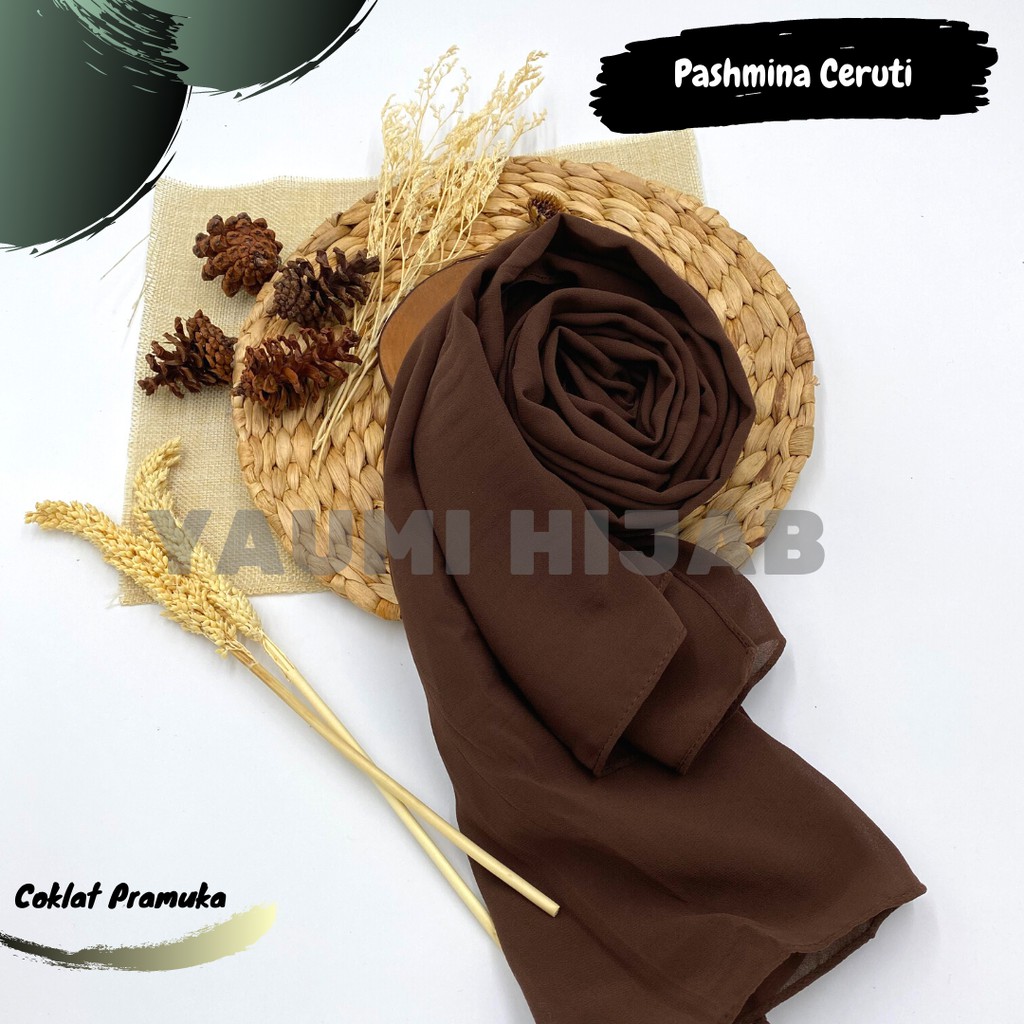 Jilbab Pasmina Ceruti Babydool Polos 180 x 75 CM