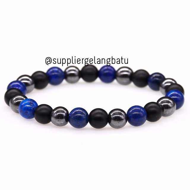 gelang batu lapiz lazuli blackstone onyx korean style sehat