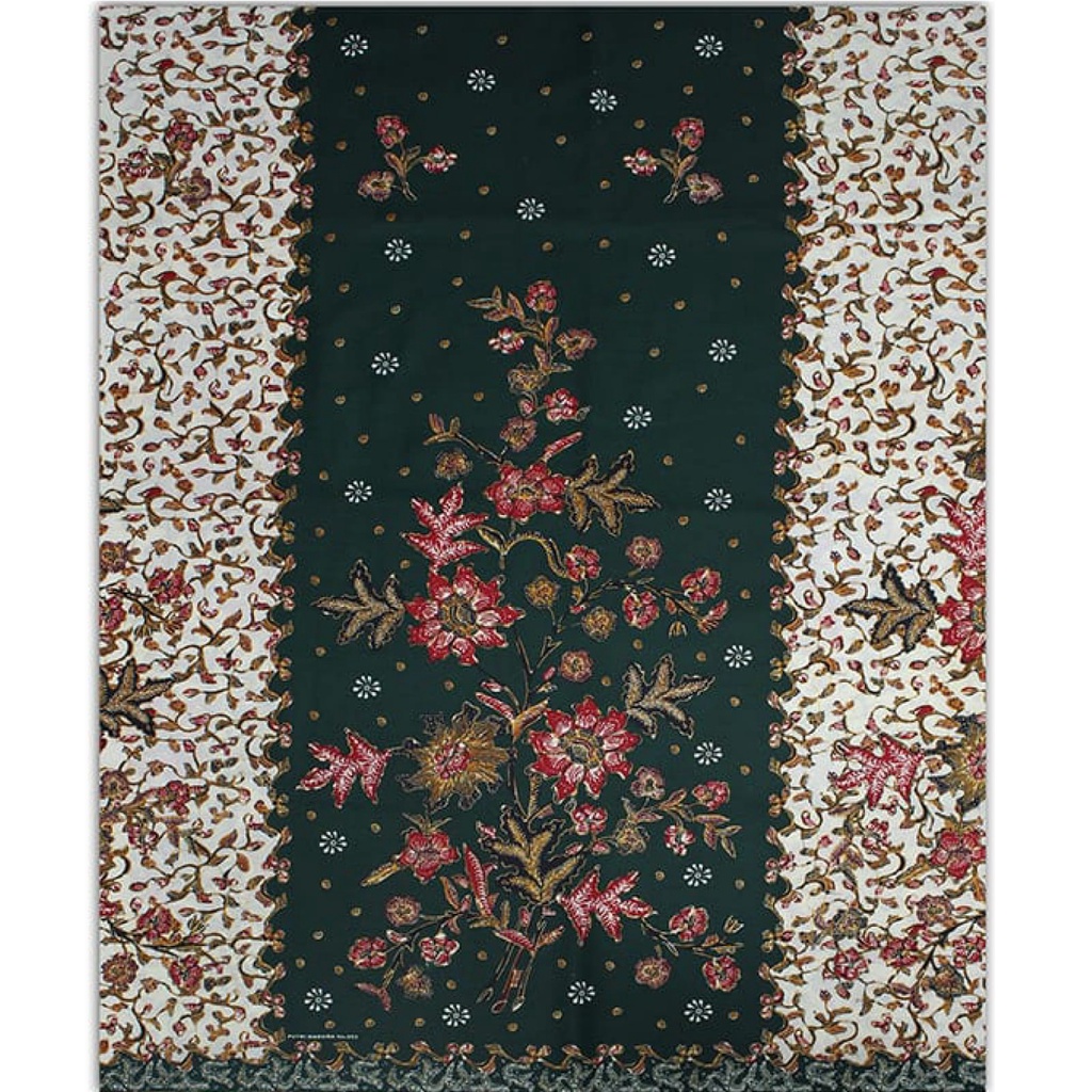 Sarung Batik Wanita Batik Pekalongan dasar Putih Putri Madura-Motif 53 Hijau