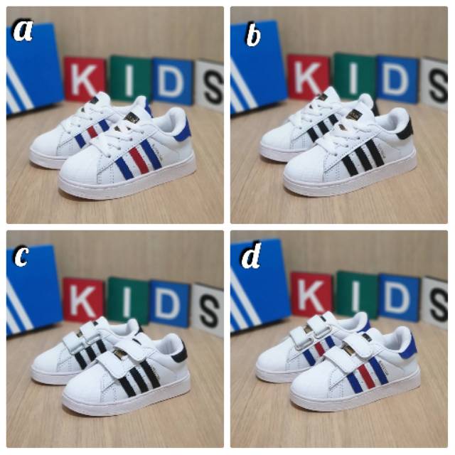 Sepatu anak laki laki perempuan 2 tahun sampai 6 tahun adidas anak superstar