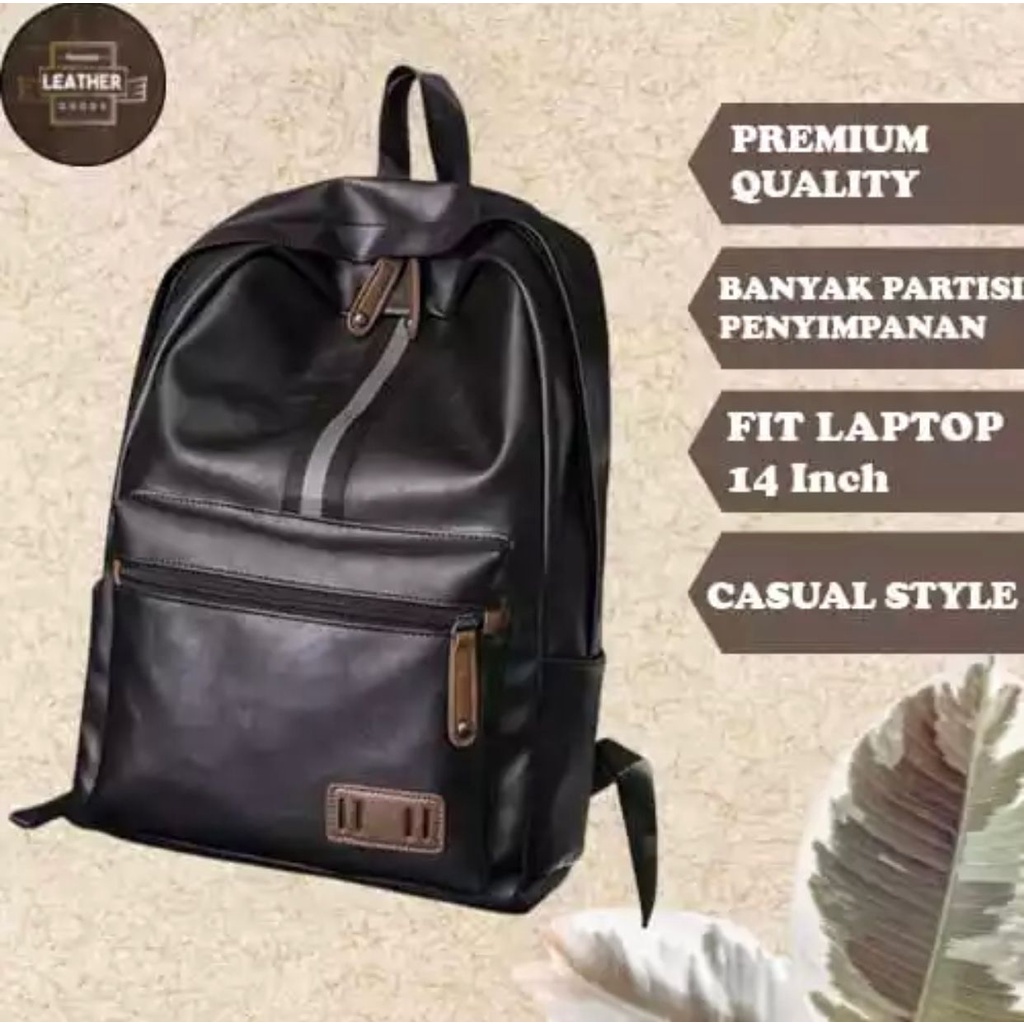 RAJA TAS - TAS RANSEL KULIT PRIA / COWO / TAS PRIA TERBARU2021 / TREND BACKPACK FASHION KEREN / TAS KULIT TEBAL / TAS KANTOR / TAS KERJA / TAS TRAVELING TERBARU TERMURAH TERBAIK TERLARIS