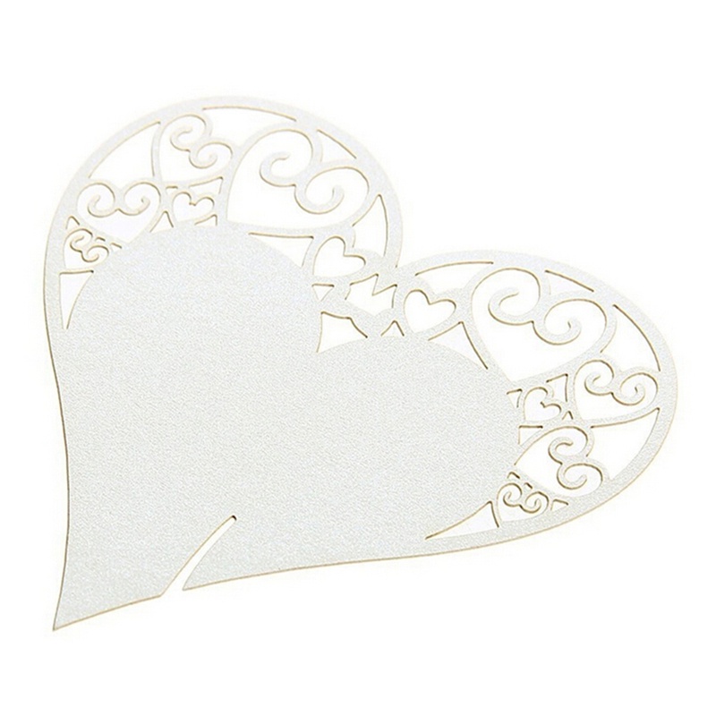 Kartu Nama Bentuk Hati Untuk Gelas Wine Pernikahan