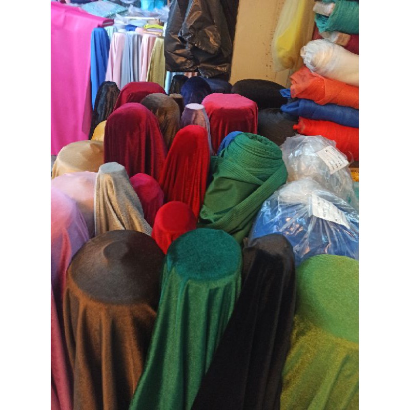 Kain Bludru Velvet/ Polosan Mengkilap Street/ Harga Setengah Meter