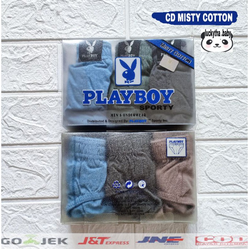 1box_ CD playboy celana dalam pria Misty cotton m.l.xl / CD laki-laki playboy cotton