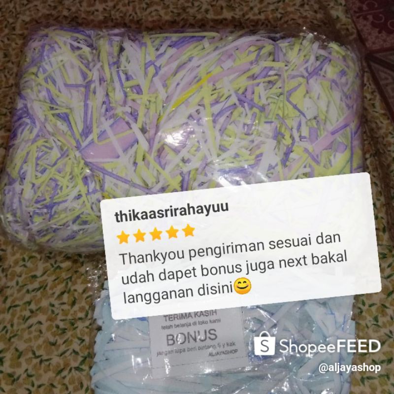 

Kertas suwir / kertas serut / paper shredder / kertas sumpel / kertas potong