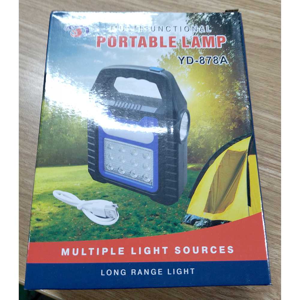 IDN TOOLS - VASTFIRE Senter Camping Lampu LED Solar Power Recharge COB - YD-878A