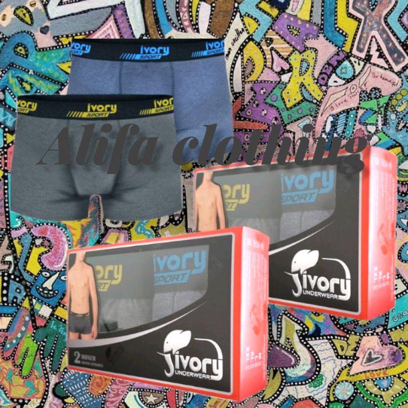 CELANA DALAM  PRIA BOXER RIDER IVORY 203 isi 2 DALAM 1BOX