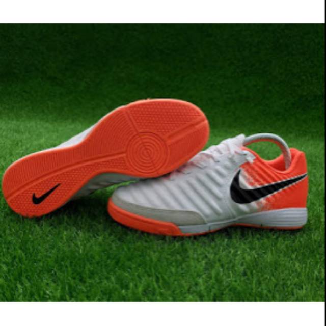Sepatu Futsal Nike Tiempo LegendX VII Academy IC - White Hyper Crimson