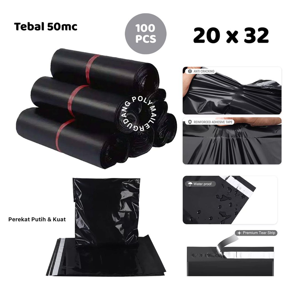 

Premium Polymailer (20x32) Plastik Packing Online Shop - HITAM