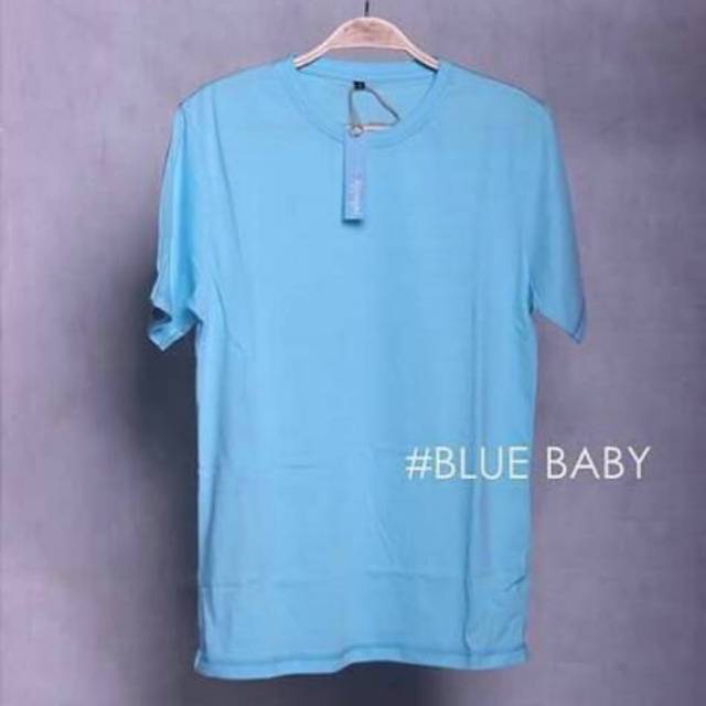  BAJU  KAOS  POLOS BLUE BABY LENGAN PENDEK COTTON COMBED 30S 