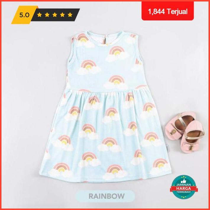 Mooi Printed Sleeveless Dress Anak Perempuan (Rainbow) - 1 Year