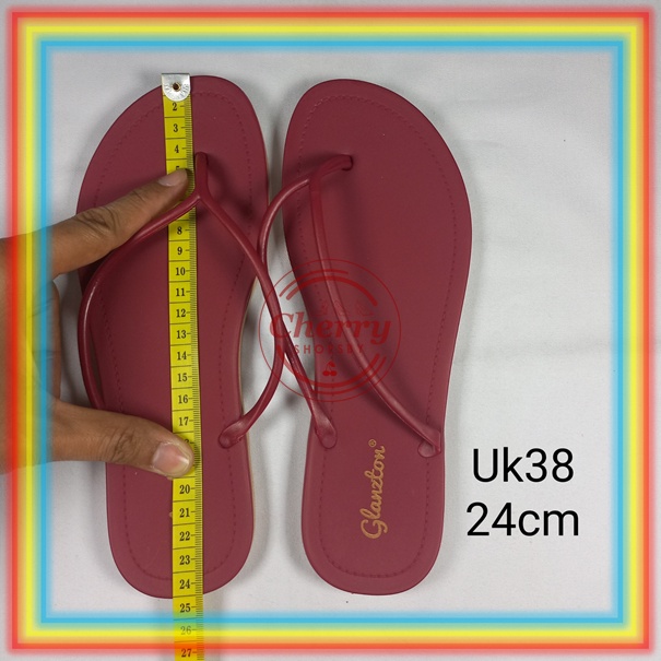 L1819-31JPS Sandal Jepit Cewek Tali Bulat Kecil Glanzton Sendal Wanita Jelly Doff Anti Air Hujan