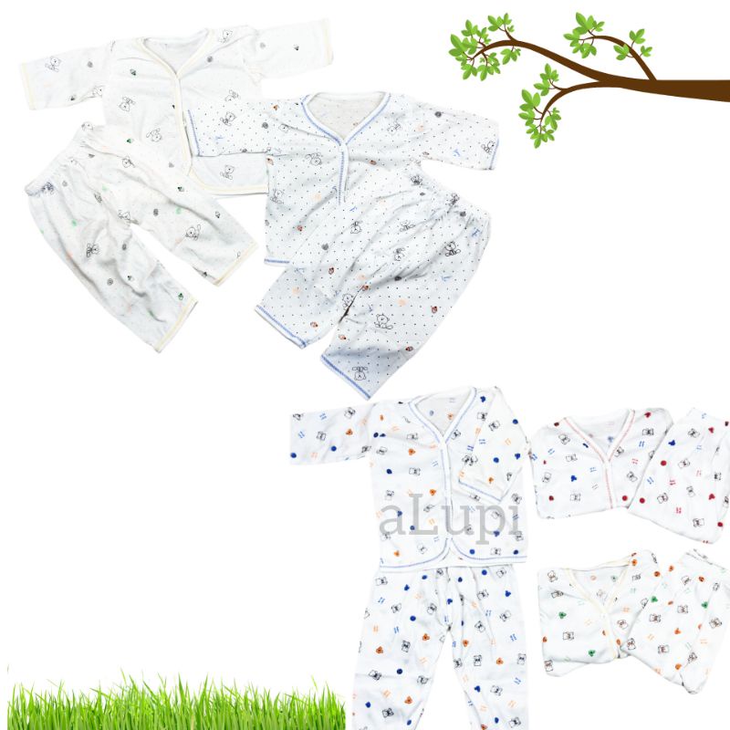 SETELAN SATU SET PIYAMA BAJU LENGAN PANJANG CELANA PANJANG BAYI BABY BARU LAHIR CEWEK COWOK NEWBORN