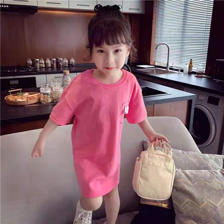 [PRINCESS KESLI] 1-8tahun Dress kaos angle sayap bidadari  pink yellow cotton Baju anak perempuan Pakaian anak cewek Dress Baju atasan perempuan anak perempuan