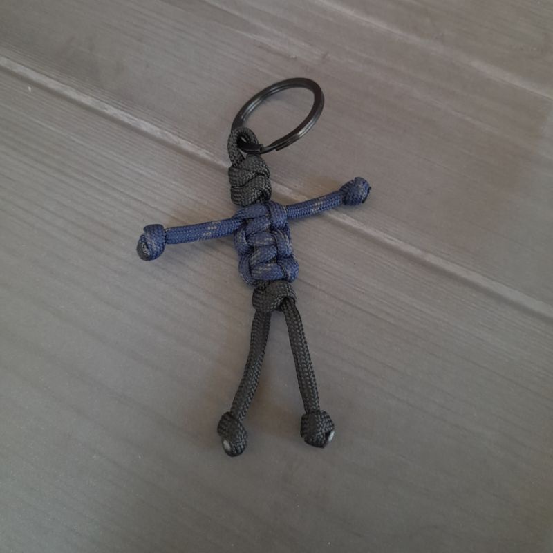 Gantungan kunci paracord prusik Stickman