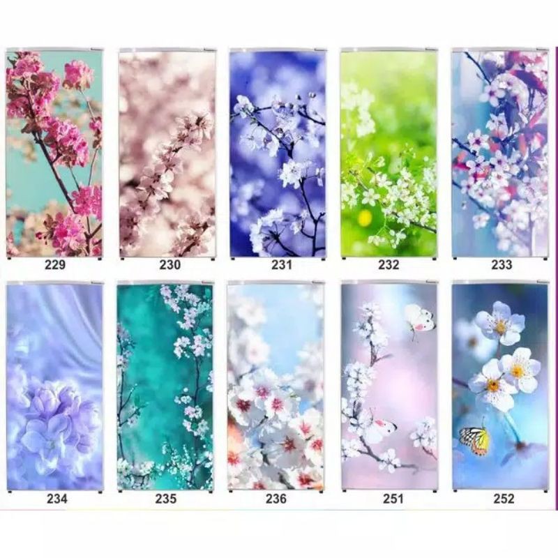 Stiker kulkas motif BUNGA ANGGREK SAKURA