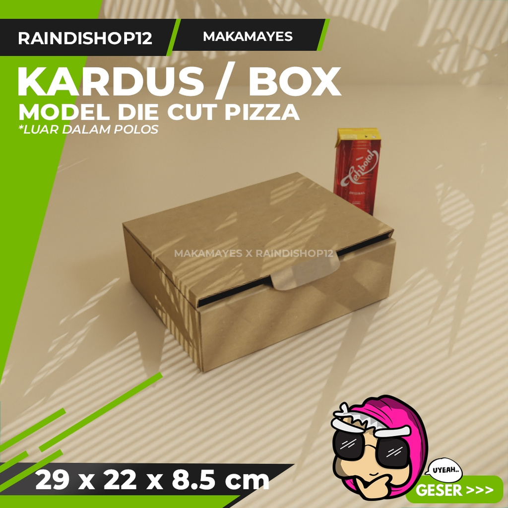 

(MIN 5 PCS) BOX 29 X 22 X 8.5 CM KARDUS DIE CUT PIZZA KEMASAN PACKAGING KADO