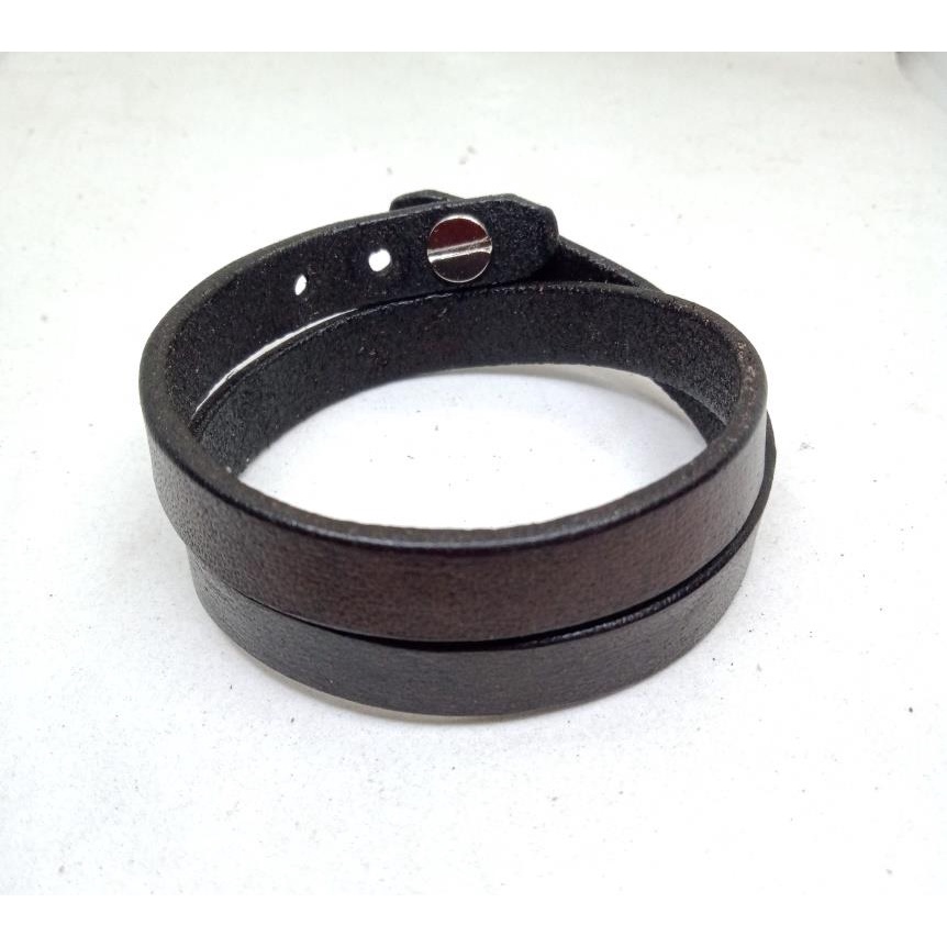 Gelang Kulit Fashion Idaman Pria Wanita 2 Llilit  Bracelet Leather Vintage