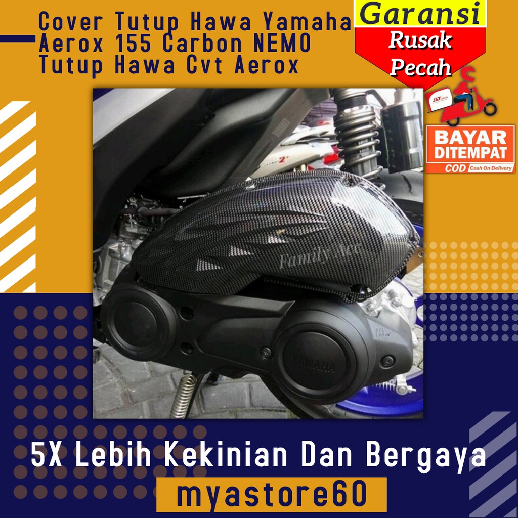 Cover Tutup Hawa Yamaha Aerox 155 Carbon NEMO Tutup Hawa Cvt Aerox