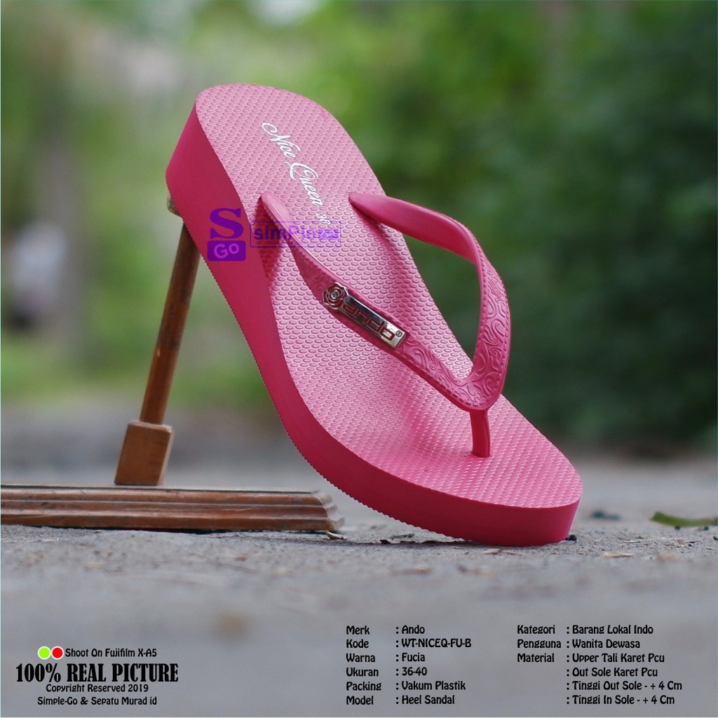 TERLARIS!! SENDAL KEMASAN VAKUM WANITA WEDGES ANDO NICE QUEEN 36-40