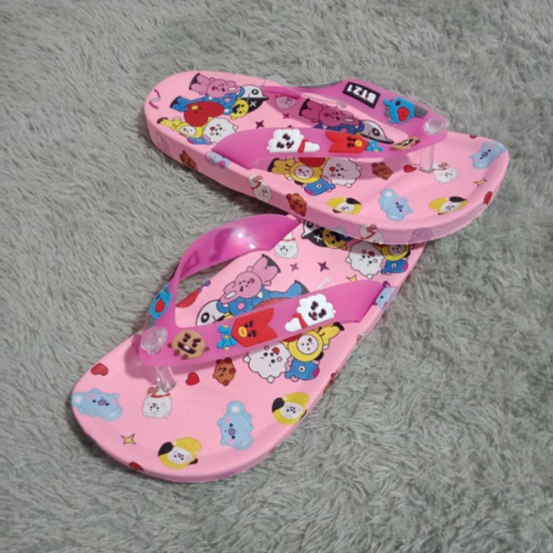 Sandal Jepit Anak Perempuan Import Motif BT21 BTS