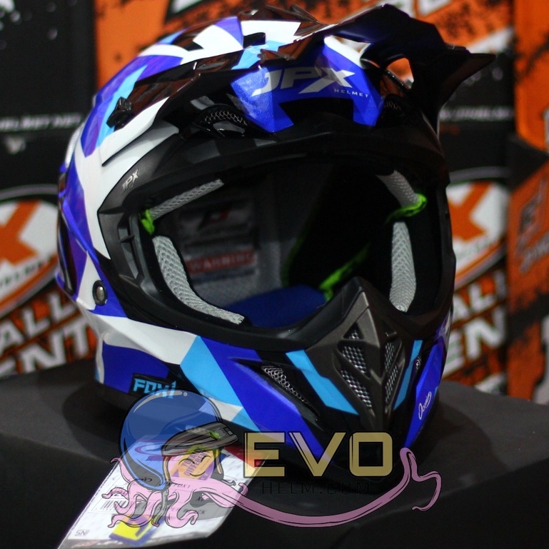 HELM JPX CROSS_FOX1 SERI X29 - SUPER BLACK + GOOGLE SNAIL (ONGKIR 2 KG) HELM JPX TERBARU