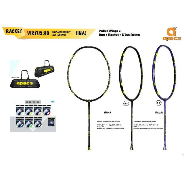 Apacs Virtus 80 free senar tas dan free pemasangan