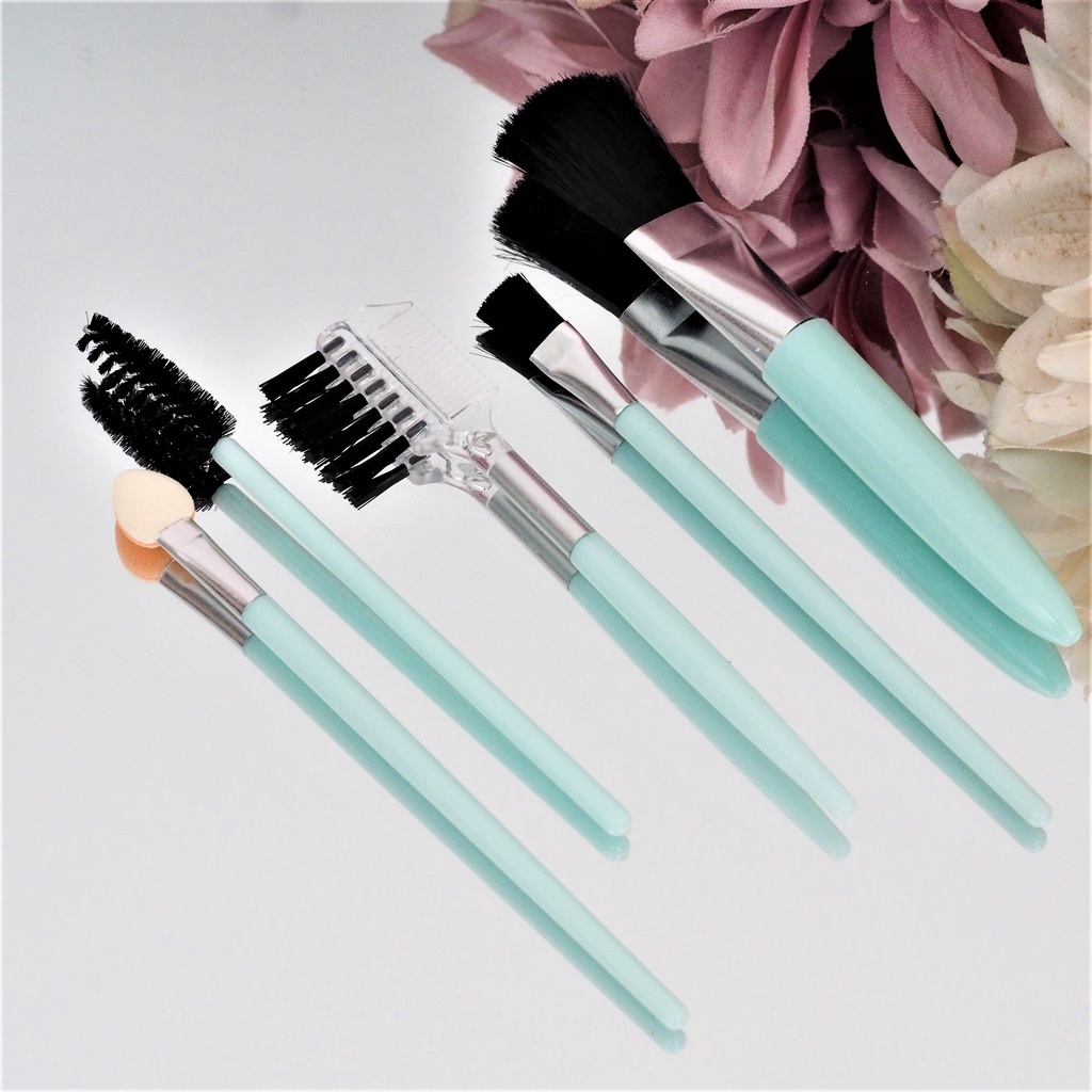 SET ISI 5 Pcs Kuas Make Up Eyebrow Mascara Eyeshadow set Kosmetik Brush 5 in 1 Mini Set Alat Makeup Travel Cosmetic