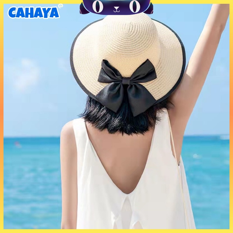 CAHAYA Topi Pantai Wanita Bunga Pelindung UV - Summerhat Pantai Import T78