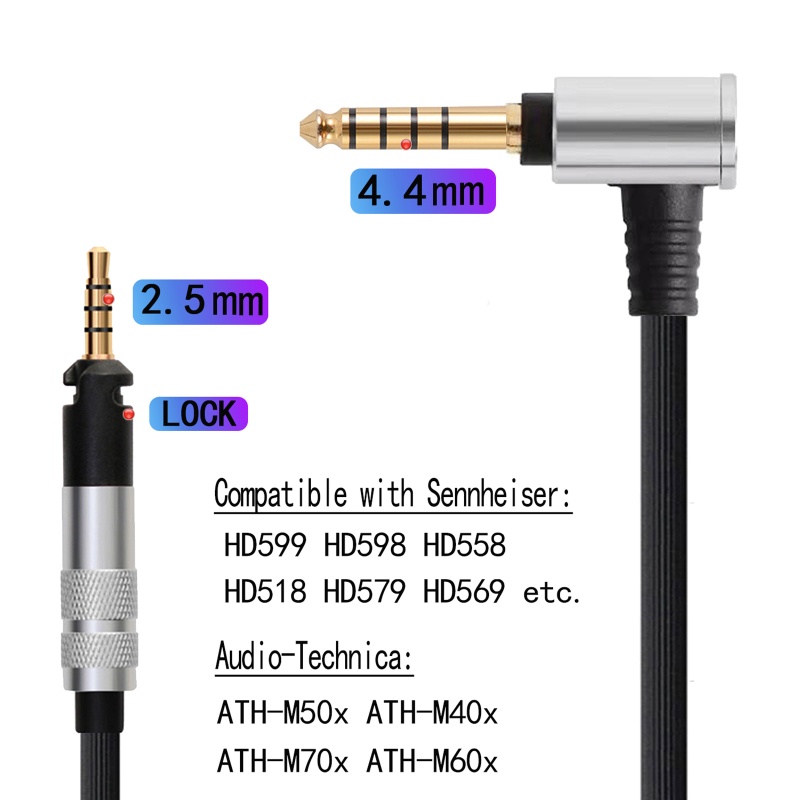 Bt Kabel Kabel Gaming 4.4mm Panjang 1.2m Untuk HD598/SE HD518 HD558 HD569 579