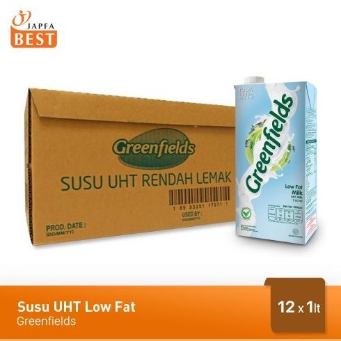 

(BISA COD) Susu UHT Low Fat Greenfields [12 Pcs x 1 Liter] BOOM SALE Kode 536
